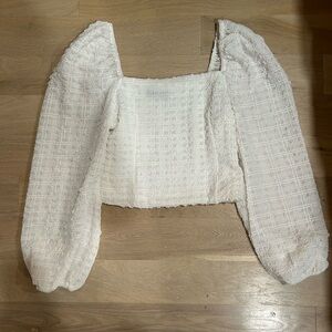 Vici White Textured Women's Top